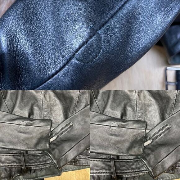 Zara Black Quilted Genuine Sheep Leather Cropped Moto Biker Blogger Jacket XS - Picture 15 of 16